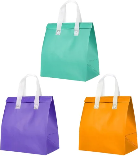 Miniatura 9 de PATIKIL Bolsas aisladas para llevar, 15 bolsas térmicas aislantes de comestibles de 9.4 x 5.9 x 10.2 pulgadas para entrega de alimentos congelados