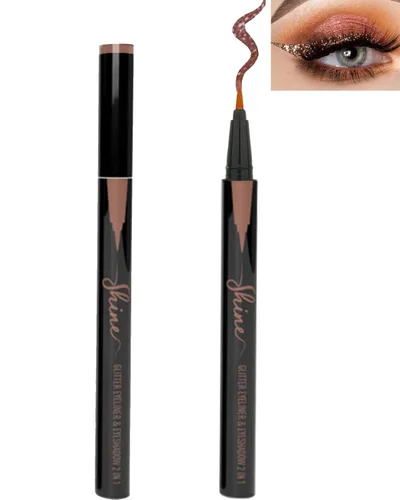 Miniatura 11 de Lápiz delineador de ojos líquido dorado y plateado, 2 piezas, de larga duración, impermeable, a prueba de manchas, pigmentado, acabado brillante
