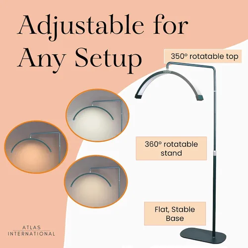 Miniatura 2 de Lámpara de mitad de luna con destellos para pestañas Lámpara LED regulable con diamantes para esteticistas de pestañas - Lámpara LED de pie