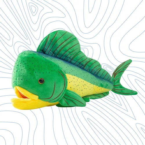lilizzoumax - Peluche de pez fantasma Saury, juguete de peluche Mahi Mahi, juguete de pez dorado, almohada de pez, para niños, 17.7 pulgadas, verde