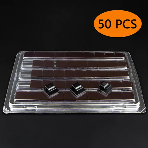 Miniatura 2 de SOULWIT 50 unidades de clips autoadhesivos para gestión de cables, organizadores de cables con clips de alambre adhesivos para TV, PC, laptop, cable