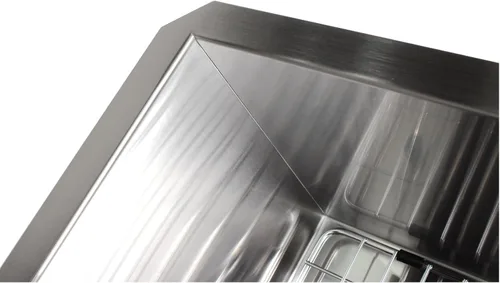 Miniatura 4 de KKR-F3219 - Fregadero de cocina de acero inoxidable con diseño de radio cero calibre 16, montaje inferior, de 32 pulgadas, de acero inoxidable