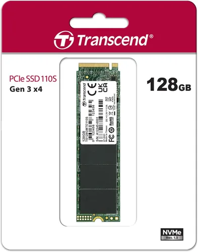 Miniatura 2 de Transcend SSD M.2 2280 de 128 GB, hasta 1,500 MB/s, compatible con computadora de escritorio Ultrabook, SSD PCIe NVMe Gen3x4, unidad de estado
