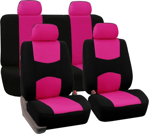 Miniatura 19 de FH Group - Juego de fundas de asientos para automóvil, de tela beige, para SUV, sedán y camioneta, para asientos de respaldo bajo con reposacabezas