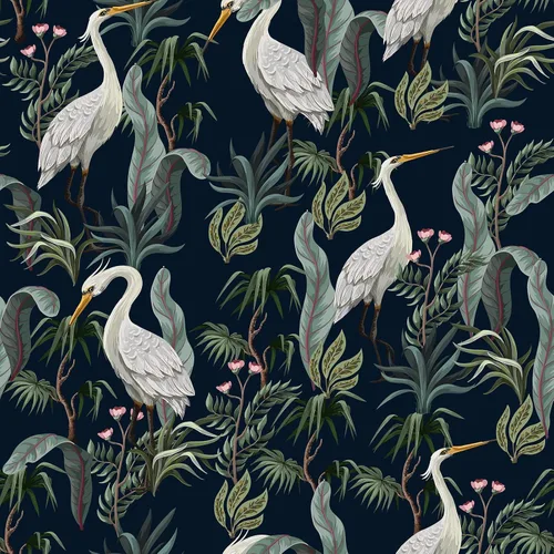 ReWallpaper Papel tapiz vintage de 17.5 pulgadas x 39 pies, diseño botánico oscuro, extraíble, color blanco marino, grúa para baño, dormitorio, sala