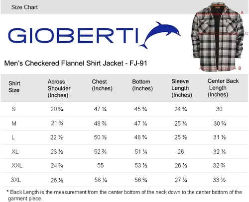 Miniatura 7 de Gioberti Chaqueta de franela a cuadros para hombre con forro de terciopelo