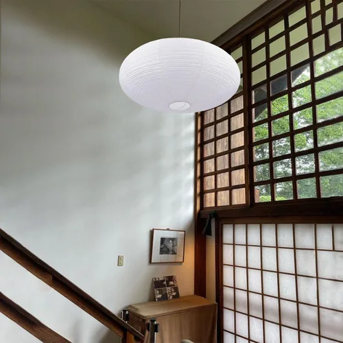Miniatura 8 de Linternas de papel blanco, lámpara de linterna de papel Noguchi, linterna de papel colgante grande de 20.87", farol de papel de arroz chino/japonés