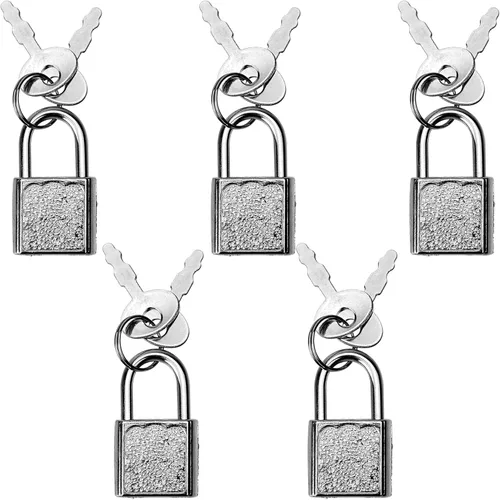 Miniatura 9 de Paquete de 5 candados para diario, mini cerraduras con llaves, pequeñas cerraduras de equipaje para viajes, joyas, cajas, mochila (corazón, 5)