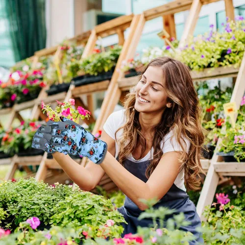 Miniatura 7 de Guantes de Jardinería de Cuero MERTURN para Mujeres, Guantes de Jardín a Prueba de Espinas, Guantes de Trabajo Compatibles con Pantalla Táctil