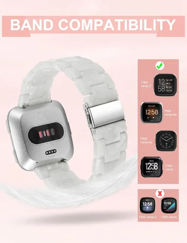 Miniatura 2 de Wearlizer Correa de resina compatible con Fitbit Versa/Versa 2/Versa Lite/Versa SE correas para mujeres y hombres, pulsera ligera de repuesto correa
