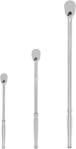 Miniatura 10 de TEKTON Juego de trinquetes de liberación rápida con mango de agarre cómodo de cuadradillo de 1/4, 3/8, 1/2 pulgadas, 3 piezas