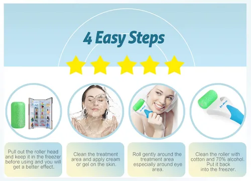 Miniatura 6 de ESARORA Rodillo de hielo para cara y ojos, hinchazón, migraña, alivio del dolor y lesiones menores, productos para el cuidado de la piel Verde