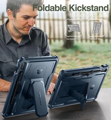 Miniatura 6 de Dexnor Funda para Galaxy Tab S8/S7 de 11 pulgadas, Protector de Pantalla Integrado y Soporte - Porta S Pen, Cubierta Protectora de Cuerpo Completo