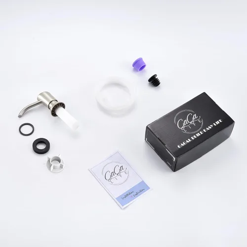 Miniatura 8 de GAGALIFE Dispensador de jabón empotrado en mostrador (níquel cepillado) para fregadero de cocina y kit de tubo de extensión, actualización