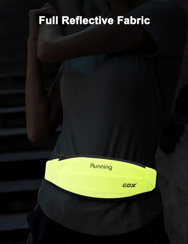 Miniatura 7 de Gox Cangurera para cinturón de correr, cintura delgada para soporte de teléfono, bolsa atlética impermeable para hombres y mujeres, correr, Verde