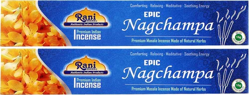 Miniatura 5 de Rani Brand Authentic Indian Products Epic Nagchampa Incienso (0.53 oz x 10 paquetes, total 100 varillas) para Puja, meditación y fragancia casera