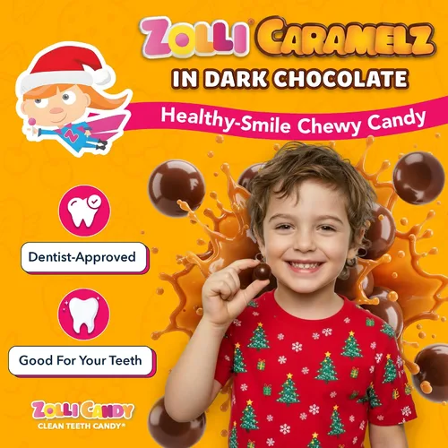 Miniatura 2 de Zolli Caramelz in Dark Chocolate - Caramelo sin azúcar, caramelo saludable apto para dieta keto y diabética, golosinas aprobadas por dentistas