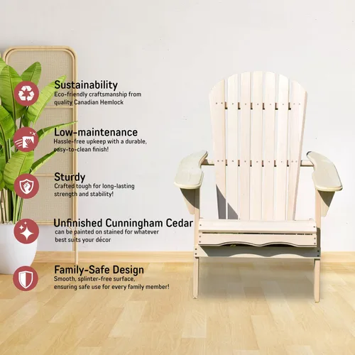 Miniatura 5 de northbeam Silla Adirondack plegable – Kit de silla Adirondack de exterior compuesto resistente a la intemperie para patio, césped y patio trasero