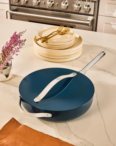 Miniatura 7 de Caraway Sartén Salteadora Antiadherente de Cerámica con Tapa (4.5 cuartos, 11.8 pulgadas) - No Tóxico, Sin PTFE ni PFOA - Apto para Horno y Caléndula