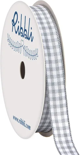Miniatura 19 de Ribbli Cinta de Guinga Negra y Blanca, 100% Poliéster con Borde Tejido, 0,64 cm x 9,14 metros, Cinta a Cuadros, Cinta de Cuadros de Búfalo (Negra 1)