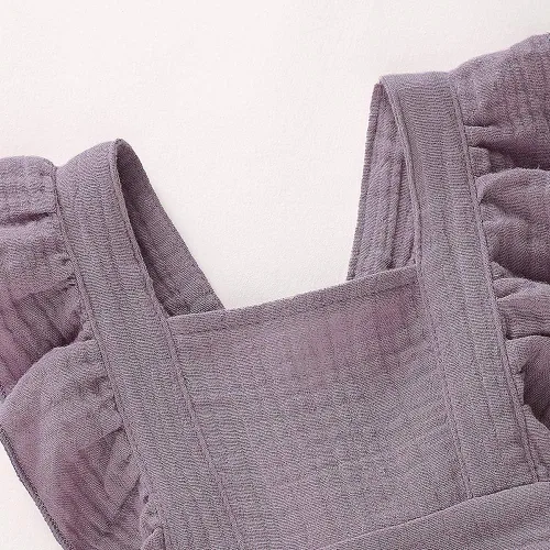 Miniatura 5 de Douhoow Mameluco de bebé niña mameluco con volantes de una sola pieza ropa de lino de algodón