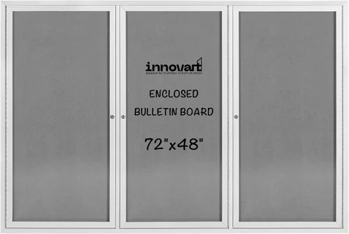 Miniatura 12 de INNOVART Tablero de anuncios cerrado de 48 x 36 pulgadas, tablero de anuncios de corcho con cerradura con marco de aluminio, tablero de anuncios