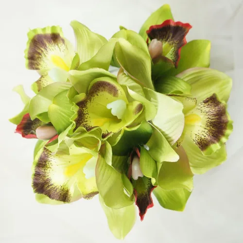 Miniatura 9 de Paquete de 7 tallos de orquídea Cymbidium de flores artificiales Bubblegum