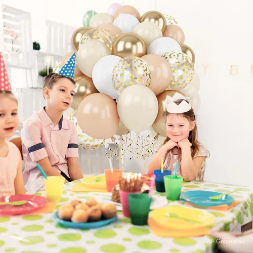 Miniatura 6 de Globos de Confeti Arena Blanca Dorado Rubor, 50 piezas de 12 pulgadas Globos Neutros Beige Dorado Nude para Decoración de Cumpleaños Boda Despedida