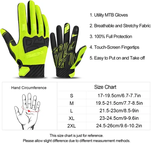 Miniatura 6 de INBIKE MTB BMX ATV - Guantes de ciclismo para carrera de motocross, bicicleta de montaña, DH