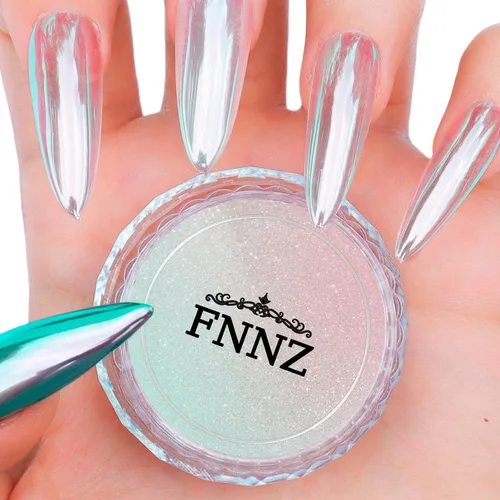 FNNZ Chrome Nail Powder, Aurora Mirror Effect Unicorn Chrome Nail Powder, Mermaid Nail Chrome Powder for Nail Art Decoration, Light-Changing Pigment