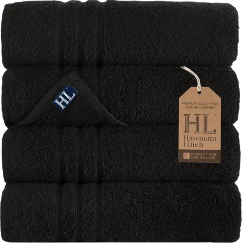 Miniatura 36 de Juego de 6 toallas de baño negras para baño, algodón turco original, suave, absorbente y de primera calidad, 2 toallas de baño, 2 manos y 2 toallas