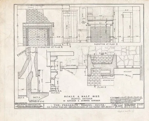 Historic Pictoric : Blueprint HABS NJ,2-TAPO,3- (Sheet 5 of 19) - Frederick Haring House, Old Tappan & DeWolfe Roads, Old Tappan, Bergen County, NJ