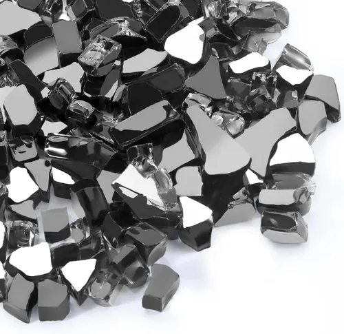 Miniatura 11 de Vidrio para hoguera de 10 libras, rocas de vidrio templado reflectante de cobre, alto brillo, apto para mesa de fogata de gas natural y propano