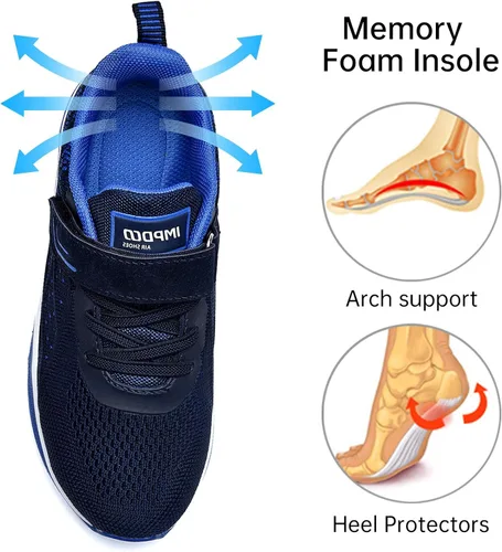 Miniatura 4 de Autper Tenis de correr para niños de espuma viscoelástica atléticos ligeros para caminar para niños y niñas niños pequeñosniños grandes Negro