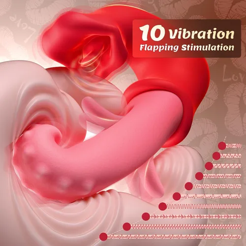 Miniatura 3 de Vibrador para mujer, vibrador 3 en 1 para punto G con 10 modos de vibración, aleteo y sujeción, vibrador de lengua para adultos, juguetes