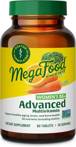 Miniatura 9 de MegaFood Multivitamínico avanzado para mujeres de 55+, multivitamínico para mujeres, B12 metilado, metilfolato, colina, vitamina D3, biotina