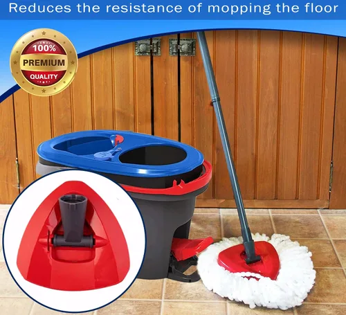 Miniatura 4 de Base de repuesto para fregona de 2 tanques, 2 piezas de 4.7 x 4.7 pulgadas, repuesto de cubierta de cabeza de trapeador triangular giratoria