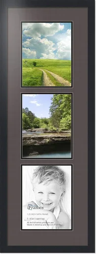Miniatura 120 de ArtToFrames Marco de fotos tipo collage con estera doble con 3 aberturas de 5x7 y marco negro satinado Uva