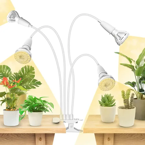 Luces de cultivo LED SANSI para plantas de interior, luz de cultivo de 600W de espectro completo con tecnología de cuello de ganso en clip con