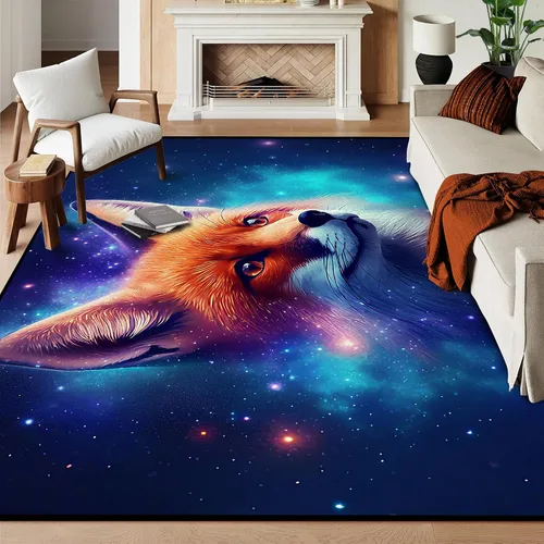 Miniatura 48 de Alfombra de Área Galaxia de 5' x 7', Dormitorio Sala de Estar para Niñas Niños Varones Alfombra Nebulosa Vórtex Tapetes Púrpura Azul Nube galaxy 1