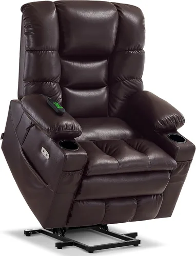 Miniatura 13 de MCombo Silla Reclinable Grande de Elevación con Triple Motor con Masaje y Calefacción Dual, Reposacabezas Ajustable para Personas Mayores Altas
