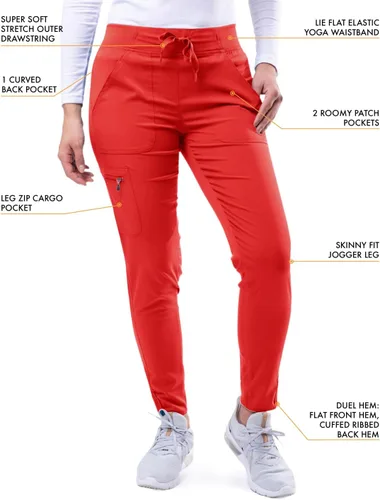 Miniatura 4 de Adar Pro - Conjunto de ropa quirúrgica que facilita el movimiento para mujer, blusa quirúrgica con cuello en V en corazón y pantalón quirúrgico