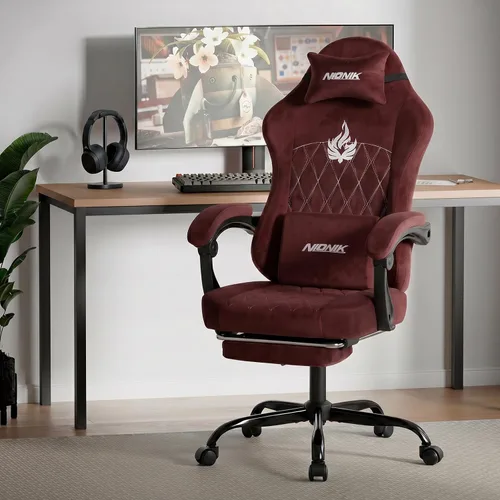 Miniatura 2 de Silla ergonómica para videojuegos, sillas para videojuegos, sillas de computadora para videojuegos, sillas de videojuegos para adultos, soporte Rojo