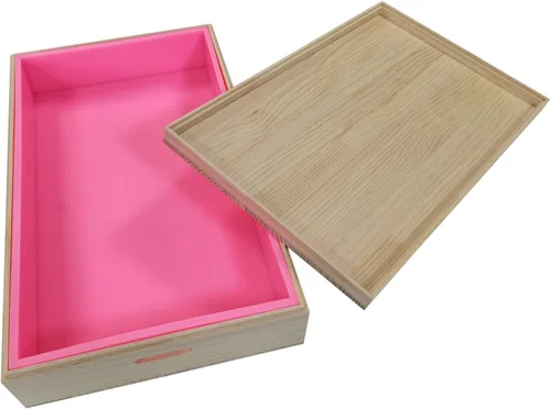 Miniatura 6 de Molde de jabón grande de 35 libras, molde de losa de silicona grande de 555 onzas con tapas de caja de madera, forro de silicona, molde de jabón