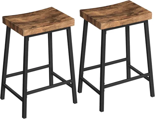 MAHANCRIS Taburetes de bar, taburetes de bar de altura de mostrador, taburetes de 23.7 pulgadas con reposapiés, taburetes de cocina, estilo Marrón
