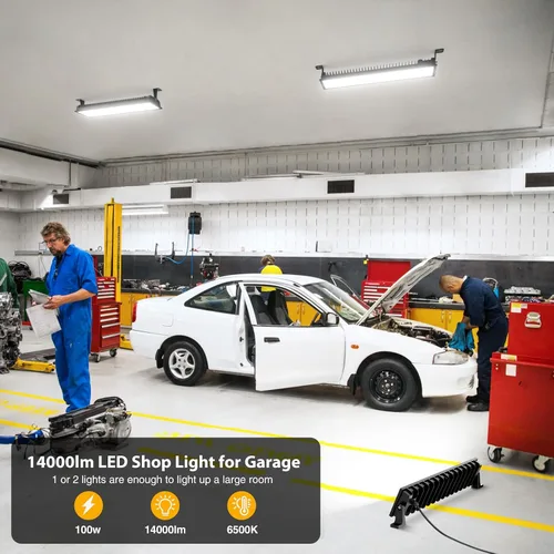 Miniatura 2 de Onforu Paquete de 1 luces LED para tienda, 100 W, 14000 lm, luces de trabajo LED ultra brillantes, luz de garaje blanca de 6500 K, iluminación