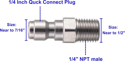 Miniatura 2 de RIDGE WASHER Acopladores para lavadora a presión, enchufe de conexión rápida de 1/4, accesorio NPT macho, 5000 PSI, paquete de 2