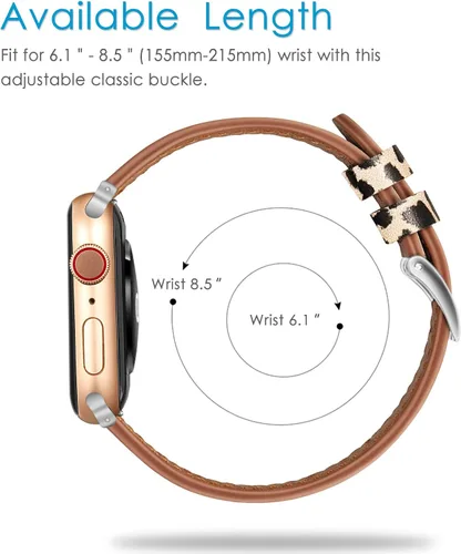 Miniatura 6 de FINTIE Correas compatibles con Apple Watch, correa de repuesto de cuero genuino para iWatch