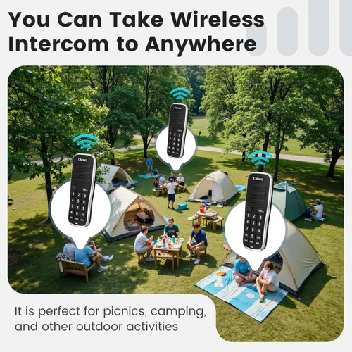 Miniatura 6 de Intercomunicadores inalámbricos para el hogar, 1 milla de largo alcance para la oficina de negocios, sistema de comunicación de habitación a