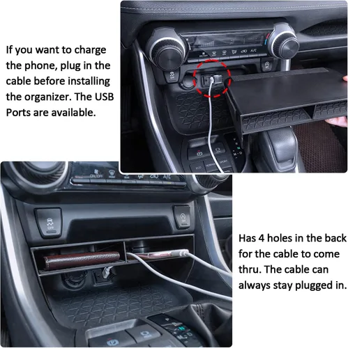 Miniatura 3 de TOPINSTALL 2025 Nuevo divisor de apertura más amplia compatible con Toyota Rav4 y RAV 4 Prime 2019-2025, organizador de ranura divisor más grande
